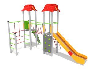 Set cu două turnuri cu tobogan pentru loc de joacă - BGL-00104