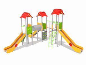 Set cu trei turnuri cu tobogane pentru loc de joacă - BGL-00106