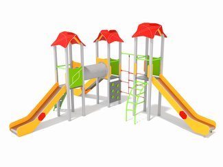 Set cu trei turnuri cu tobogane pentru loc de joacă - BGL-00106 imagine principala