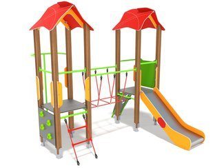 Set cu două turnuri cu podeț pentru loc de joacă - BGL-00803 imagine principala