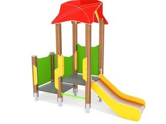 Tobogan cu turn pentru loc de joacă - BGL-00807 imagine principala