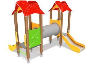 Set cu două turnuri cu tunel pentru loc de joacă - BGL-00810