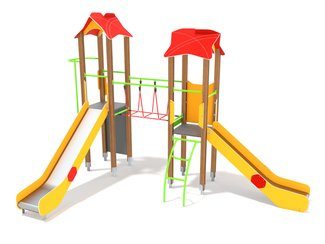 Set cu două turnuri cu podeț pentru loc de joacă - BGL-00812 imagine principala