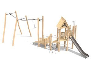 Set pentru loc de joacă din salcâm - BGL-10-7-8VIII7-1I