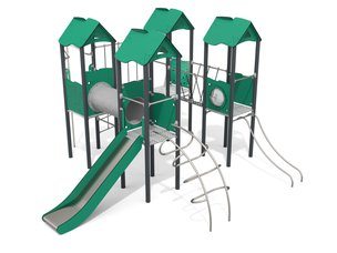 Set cu patru turnuri cu tobogan pentru loc de joacă - BGL-1106 RECYCLED