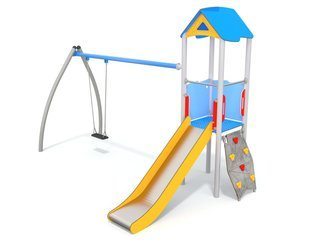 Turn cu tobogan și leagăn pentru loc de joacă - BGL-1123 imagine principala