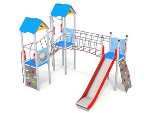 Set cu trei turnuri cu podeț pentru loc de joacă - BGL-1125