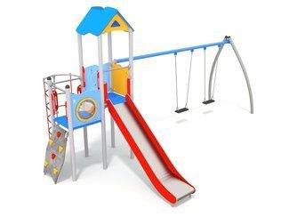 Set castel cu trei turnuri pentru loc de joacă - BGL-1127 imagine principala