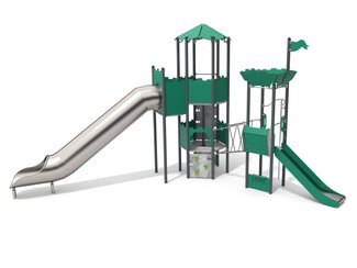 Set cu două turnuri din materiale reciclate pentru loc de joacă - BGL-1165 RECYCLED imagine principala