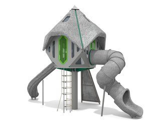 Turn cu tobogan din materiale reciclate pentru loc de joacă - BGL-1434 RECYCLED imagine principala