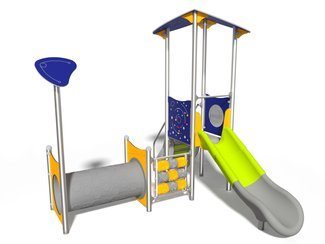 Tobogan cu trepte și tunel pentru loc de joacă - BGL-1705 inox imagine principala