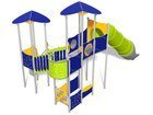 Set turnuri cu tobogan și podeț pentru loc de joacă - BGL-1715 inox imagine 3