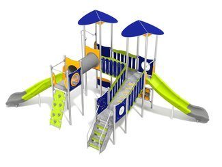 Set cu patru turnuri cu tobogan și podeț pentru loc de joacă - BGL-1716 inox imagine principala