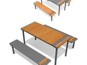 Masă de picnic cu bănci pentru loc de joacă și parc - BGL-6030