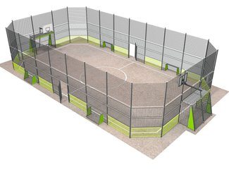 Teren de fotbal și baschet pentru loc de joacă cu gard înalt - BGL-6406 imagine principala