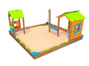 Groapă de nisip mare cu căsuță pentru loc de joacă - BGL-8053