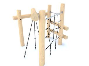 Structură de cățărare tip junglă din salcâm pentru loc de joacă - BGL-8124