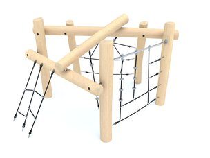 Structură de cățărare tip junglă din salcâm pentru loc de joacă - BGL-8125