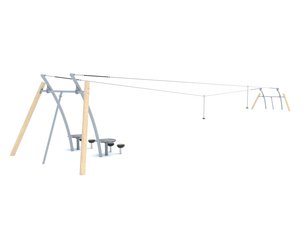 Tiroliană dublă din salcâm pentru loc de joacă - BGL-8162