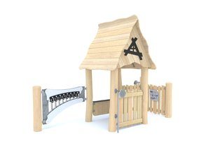 Căsuță cu instrument muzical din salcâm pentru loc de joacă - BGL-8169