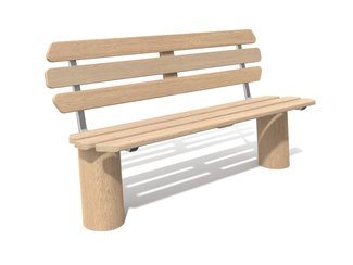 Bancă urbană cu spătar din salcâm - BGL-8302 imagine principala