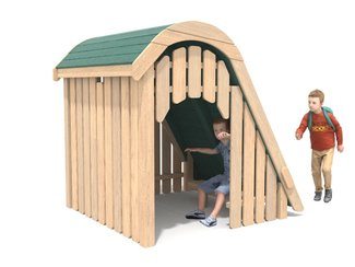 Căsuță închisă din salcâm pentru loc de joacă - BGL-8451 imagine principala