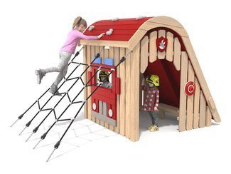 Pompieri - căsuță pentru loc de joacă din salcâm - BGL-8458 imagine principala