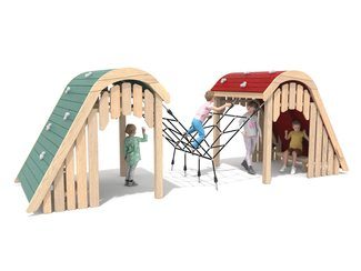 Căsuță combinată pentru loc de joacă din salcâm - BGL-8459 imagine principala