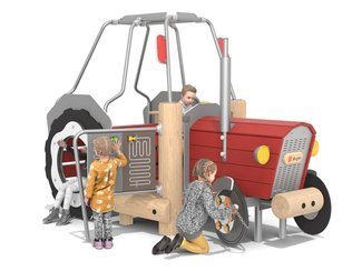 Tractor mare din lemn de salcâm pentru loc de joacă - BGL-8470 imagine principala