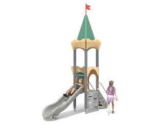 Castel cu un turn pentru loc de joacă cu tobogan - BGL-8601 imagine principala