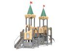 Castel cu două turnuri pentru loc de joacă cu tobogan - BGL-8608 imagine 2