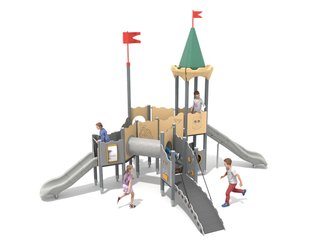 Castel cu un turn pentru loc de joacă cu tobogane - BGL-8612 imagine principala
