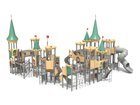 Castel pentru loc de joacă cu tobogane și structură de frânghii - BGL-8619-4-11II25-1B imagine 3