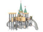 Castel cu cinci turnuri pentru loc de joacă cu tobogane și structură de frânghii - BGL-8619 imagine 4