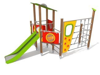 Turn cu structură de frânghii și tobogan pentru loc de joacă - BGL-8903 imagine principala