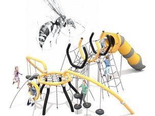 Structură de frânghii Albină cu tobogan pentru loc de joacă - BGL-9303