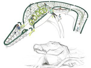 Structură de frânghii Crocodil pentru loc de joacă - BGL-9309