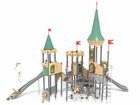 Castel cu trei turnuri pentru loc de joacă cu tobogane și structură de frânghii - BGL-8616 imagine 7