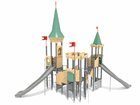 Castel cu trei turnuri pentru loc de joacă cu tobogane și structură de frânghii - BGL-8616 imagine 8