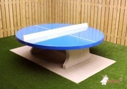 Masa de ping-pong din beton albastra, rotunda