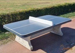 Masa de ping-pong din beton antracit, rotunjita