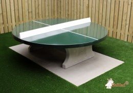 Masa de ping-pong din beton verde, rotunda